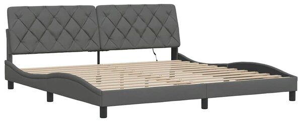 Okvir kreveta s LED-om bez madraca 200x200 cm od tkanine - Siva / 200 x 200 cm