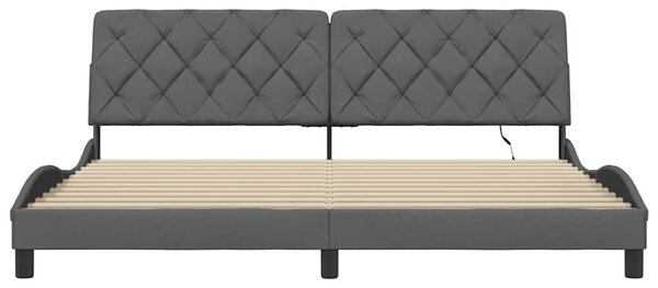 Okvir kreveta s LED-om bez madraca 200x200 cm od tkanine - Siva / 200 x 200 cm