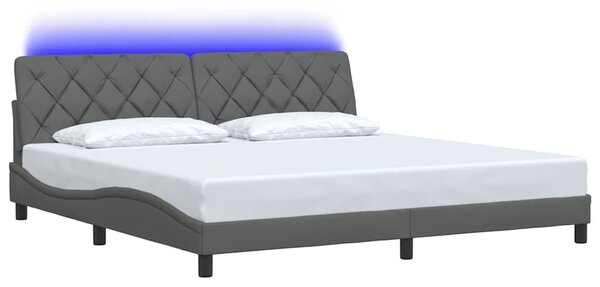 Okvir kreveta s LED-om bez madraca 200x200 cm od tkanine - Siva / 200 x 200 cm