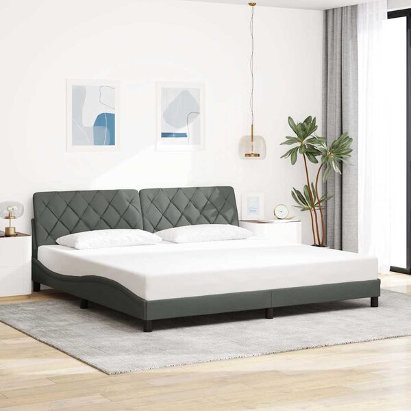 Okvir kreveta s LED-om bez madraca 200x200 cm od tkanine - Siva / 200 x 200 cm