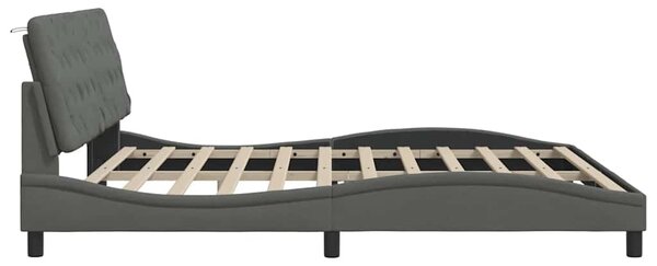 Okvir kreveta s LED-om bez madraca 200x200 cm od tkanine - Siva / 200 x 200 cm