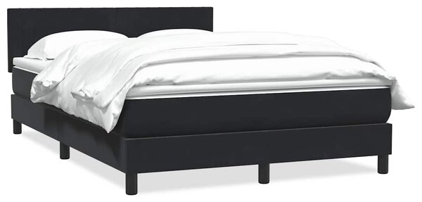 Box spring krevet s madracem crni 160x210 cm baršunasti - Crna / 160 x 210 cm