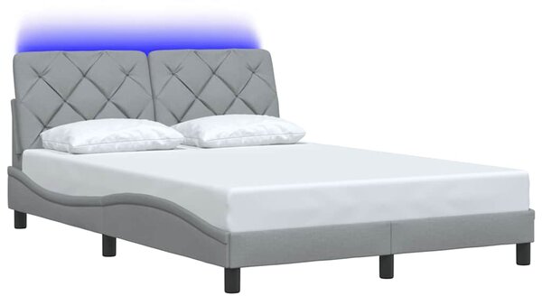Okvir kreveta s LED-om bez madraca 120 x 200 cm od tkanine - Siva / 120 x 200 cm