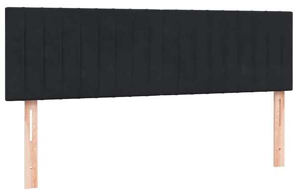 Box spring krevet s madracem crni 160x210 cm baršunasti - Crna / 160 x 210 cm