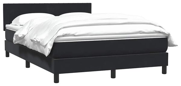 Box spring krevet s madracem crni 160x210 cm baršunasti - Crna / 160 x 210 cm