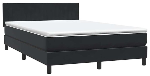 Box spring krevet s madracem crni 160x210 cm baršunasti - Crna / 160 x 210 cm