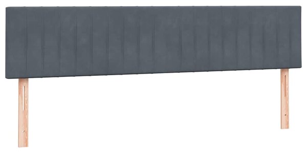 Krevet s oprugama i madracem tamnosivi 180x210 cm baršunasti - Siva / 180 x 210 cm