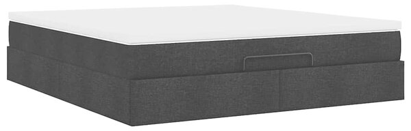 Otomanski krevet s madracem crni 160x200cm od tkanine - Crna / 160 x 200 cm