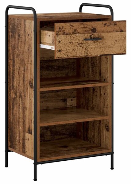 Ormar za cipele 51 x 36 5 x 93 cm Konstruirano drvo Staro drvo - Staro drvo 51 x 36 5 x 93 cm 1 ladica i 3 police