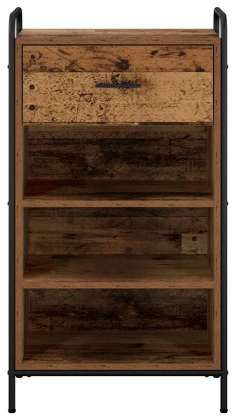 Ormar za cipele 51 x 36 5 x 93 cm Konstruirano drvo Staro drvo - Staro drvo 51 x 36 5 x 93 cm 1 ladica i 3 police