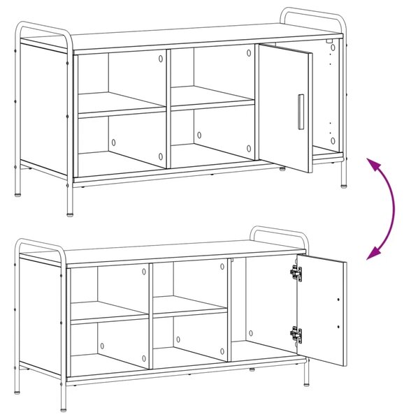 Ormar za cipele 100 x 39 5 x 55 5 cm Konstruirano drvo - Crni hrast