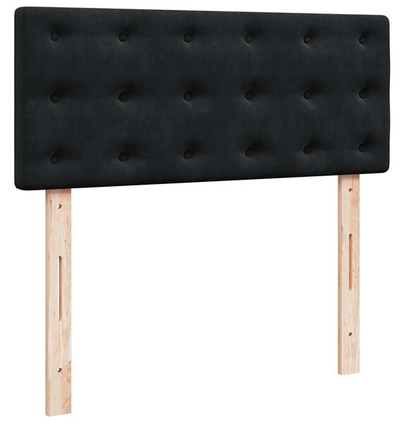 Otomanski krevet s madracem crni 120x200 cm baršunasti - Crna / 120 x 200 cm