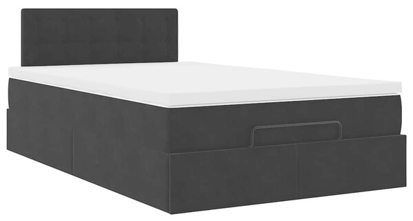 Otomanski krevet s madracem crni 120x200 cm baršunasti - Crna / 120 x 200 cm