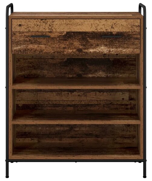 Ormar za cipele 76 x 36 5 x 93 cm Konstruirano drvo Staro drvo - Staro drvo 76 x 36 5 x 93 cm 1 ladica i 3 police