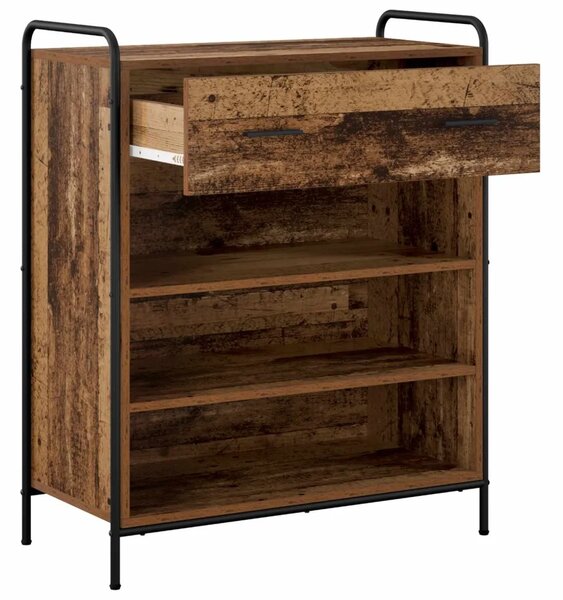 Ormar za cipele 76 x 36 5 x 93 cm Konstruirano drvo Staro drvo - Staro drvo 76 x 36 5 x 93 cm 1 ladica i 3 police