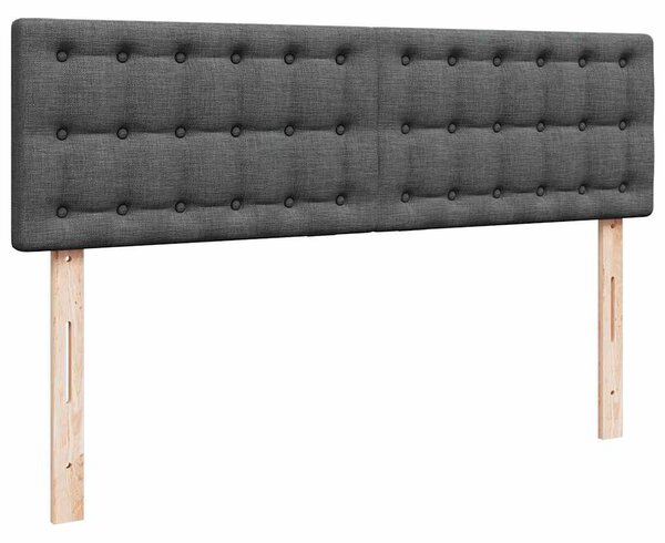 Otomanski krevet s madracem i LED tamnosivi 140x190 cm tkanine - Siva / 140 x 190 cm