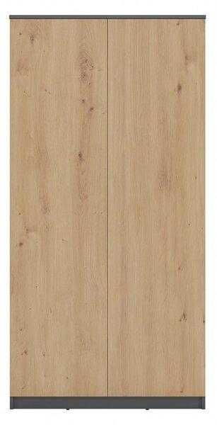 Ormar za garderobu Musecalo 3 (antracit + hrast artisan)