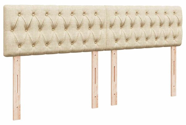 Otomanski krevet s madracem i LED krem 160x200cm tkanine - Krema / 160 x 200 cm