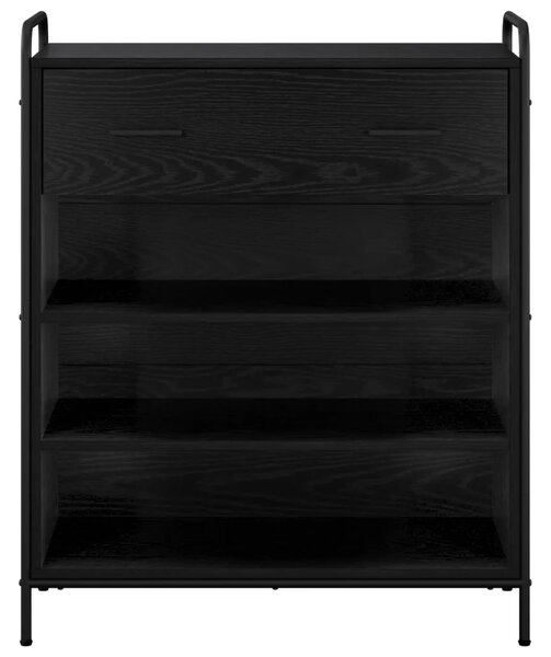 Ormar za cipele 76 x 36 5 x 93 cm Konstruirano drvo Crni hrast - Crni hrast 76 x 36 5 x 93 cm 1 ladica i 3 police