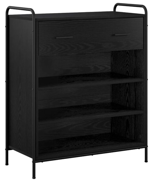 Ormar za cipele 76 x 36 5 x 93 cm Konstruirano drvo Crni hrast - Crni hrast 76 x 36 5 x 93 cm 1 ladica i 3 police