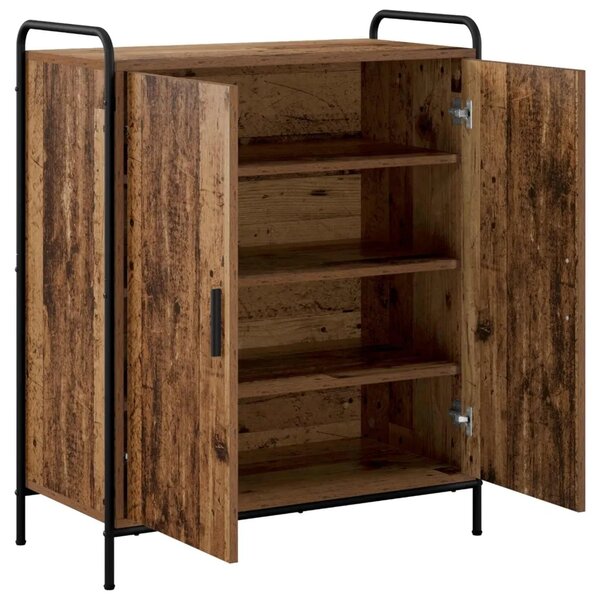 Ormar za cipele 76 x 36 5 x 93 cm Konstruirano drvo Staro drvo - Staro drvo 76 x 36 5 x 93 cm 4 etaže s vratima