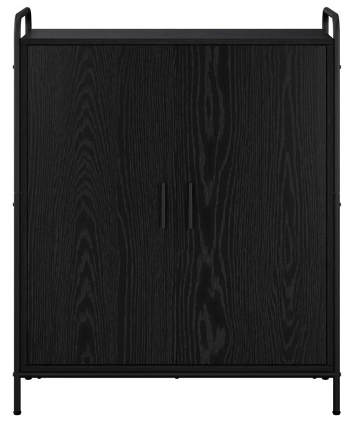 Ormar za cipele 76 x 36 5 x 93 cm Konstruirano drvo Crni hrast - Crni hrast 76 x 36 5 x 93 cm 4 etaže s vratima