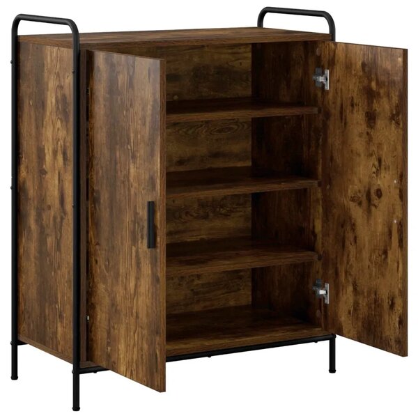 Ormar za cipele 76 x 36 5 x 93 cm Konstruirano drvo - Dimljeni hrast 76 x 36 5 x 93 cm 4 etaže s vratima