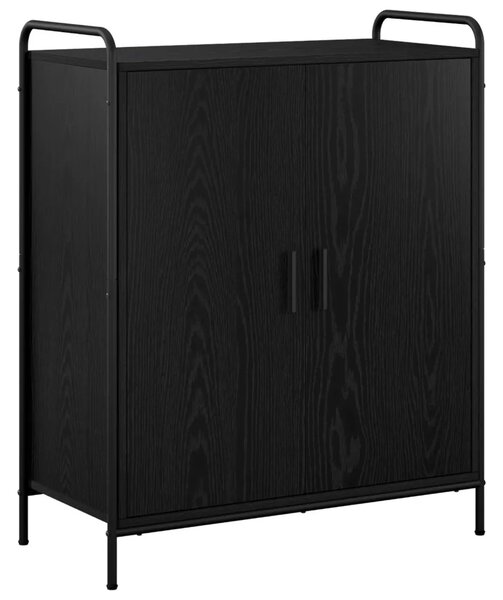 Ormar za cipele 76 x 36 5 x 93 cm Konstruirano drvo Crni hrast - Crni hrast 76 x 36 5 x 93 cm 4 etaže s vratima