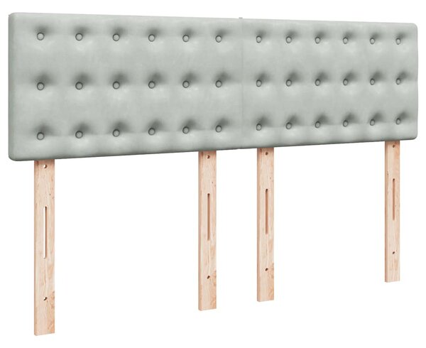 Otomanski krevet s madracem svijetlosivi 140x190 cm baršunasti - Siva / 140 x 190 cm
