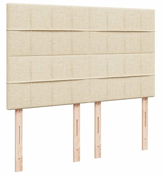 Otomanski krevet s madracem krem 140x190cm od tkanine - Krema / 140 x 190 cm