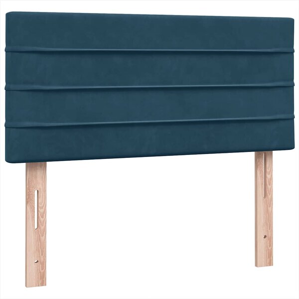 Box spring krevet s madracem tamnoplavi 80x220 cm baršunasti - Plava / 80 x 220 cm