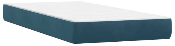 Box Spring krevet s madracem tamnoplavi 80x210 cm baršun - Plava / 80 x 210 cm