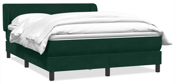 Box Spring krevet s madracem tamno zeleni 160x220 cm baršun - Zelena / 160 x 220 cm
