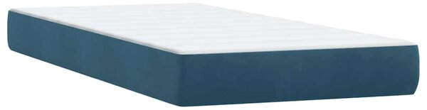Box spring krevet s madracem tamnoplavi 80x220 cm baršunasti - Plava / 80 x 220 cm