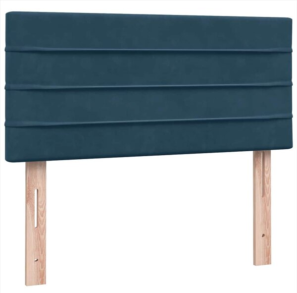 Box Spring krevet s madracem tamnoplavi 80x210 cm baršun - Plava / 80 x 210 cm