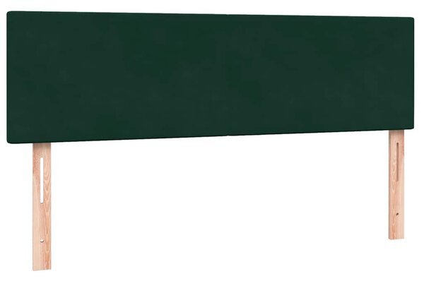 Box Spring krevet s madracem tamno zeleni 160x220 cm baršun - Zelena / 160 x 220 cm
