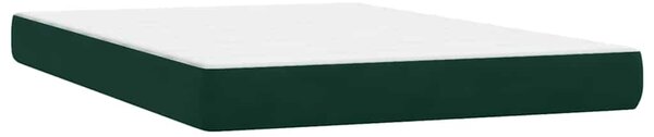Box Spring krevet s madracem tamno zeleni 160x220 cm baršun - Zelena / 160 x 220 cm
