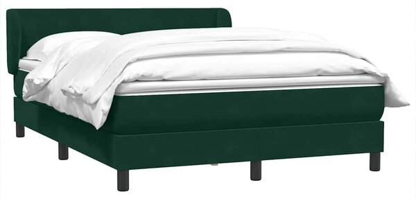 Box Spring krevet s madracem tamno zeleni 160x220 cm baršun - Zelena / 160 x 220 cm