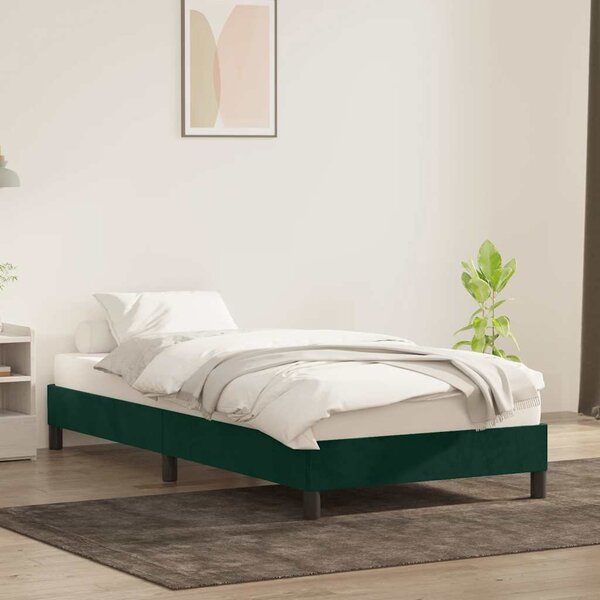 Okvir kreveta bez madraca tamnozeleni 80x220 cm baršun - Zelena / 80 x 220 cm
