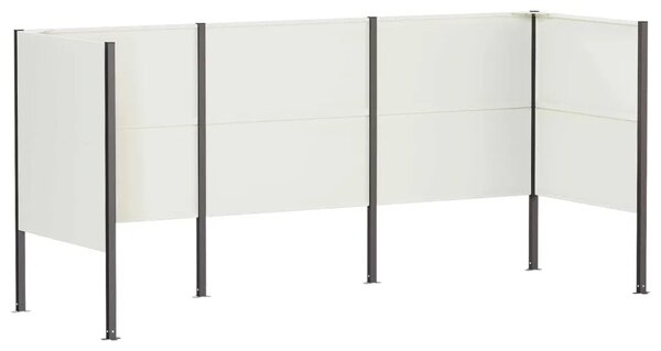 Ekran za kante za smeće 249 x 85 x 113 cm Čelik Bijela - Bijela 249 cm bez uzorka