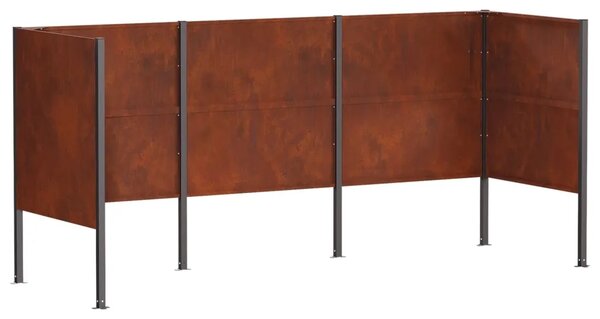Ekran za kante za smeće 249 x 85 x 113 cm Otporni čelik Rđa - Otporni čelik 249 cm bez uzorka