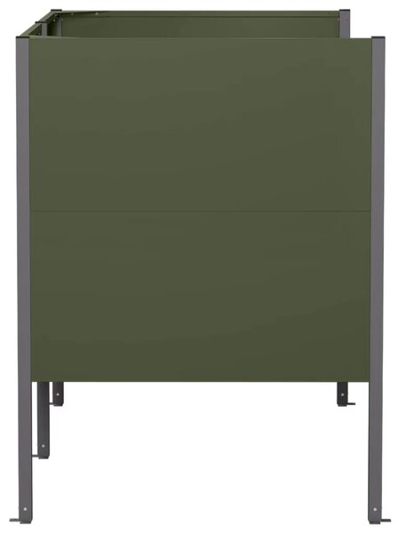 Ekran za kante za smeće 167 x 85 x 113 cm Čelik - Maslinastozelena 167 cm bez uzorka