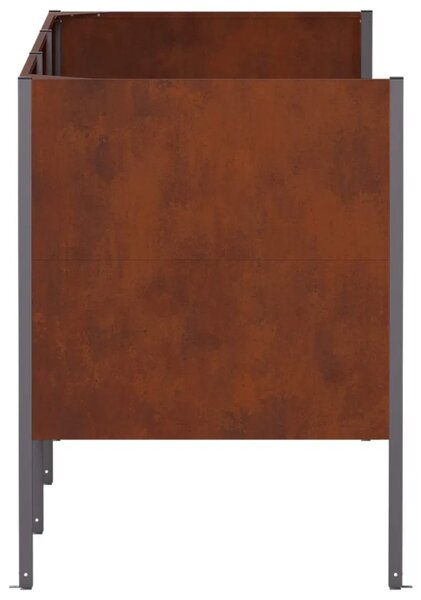 Ekran za kante za smeće 249 x 85 x 113 cm Otporni čelik Rđa - Otporni čelik 249 cm bez uzorka