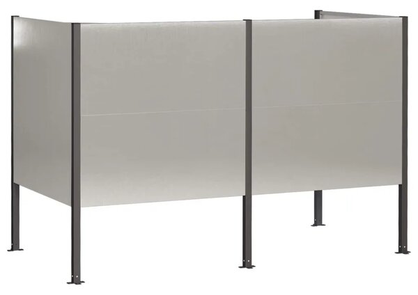 Ekran za kante za smeće 167 x 85 x 113 cm Nehrđajući čelik - Nehrđajući čelik 167 cm bez uzorka