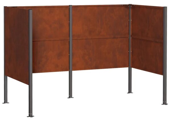 Ekran za kante za smeće 167 x 85 x 113 cm Otporni čelik Rđa - Otporni čelik 167 cm bez uzorka