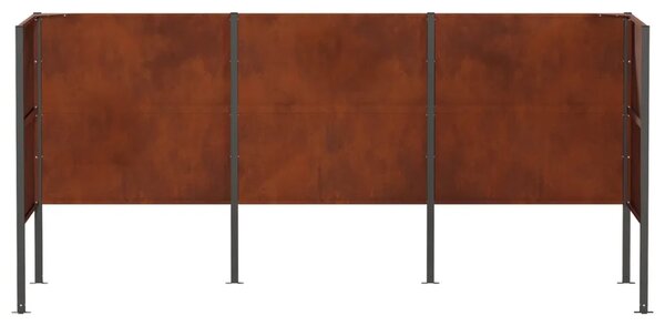 Ekran za kante za smeće 249 x 85 x 113 cm Otporni čelik Rđa - Otporni čelik 249 cm bez uzorka