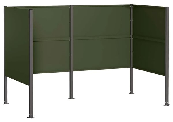 Ekran za kante za smeće 167 x 85 x 113 cm Čelik - Maslinastozelena 167 cm bez uzorka