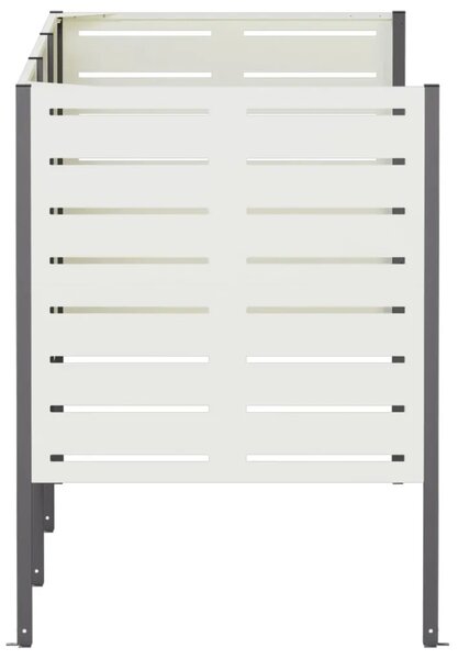 Ekran za kante za smeće 249 x 85 x 113 cm Čelik Bijela - Bijela 249 cm s uzorkom