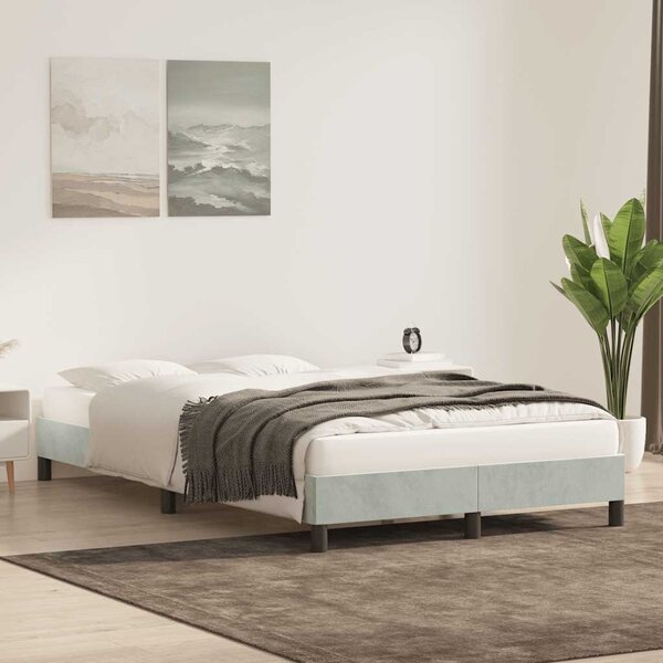 Okvir kreveta bez madraca svijetlo sivi 120x210 cm baršun - Siva / 120 x 210 cm