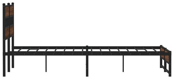 Metalni okvir kreveta bez madraca smeđi hrast 135x190 cm - Smeđa / 135 x 190 cm